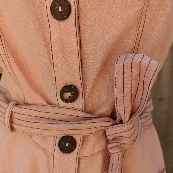 Zara linen cotton playsuit one piece romper xs - Picture 8 of 14